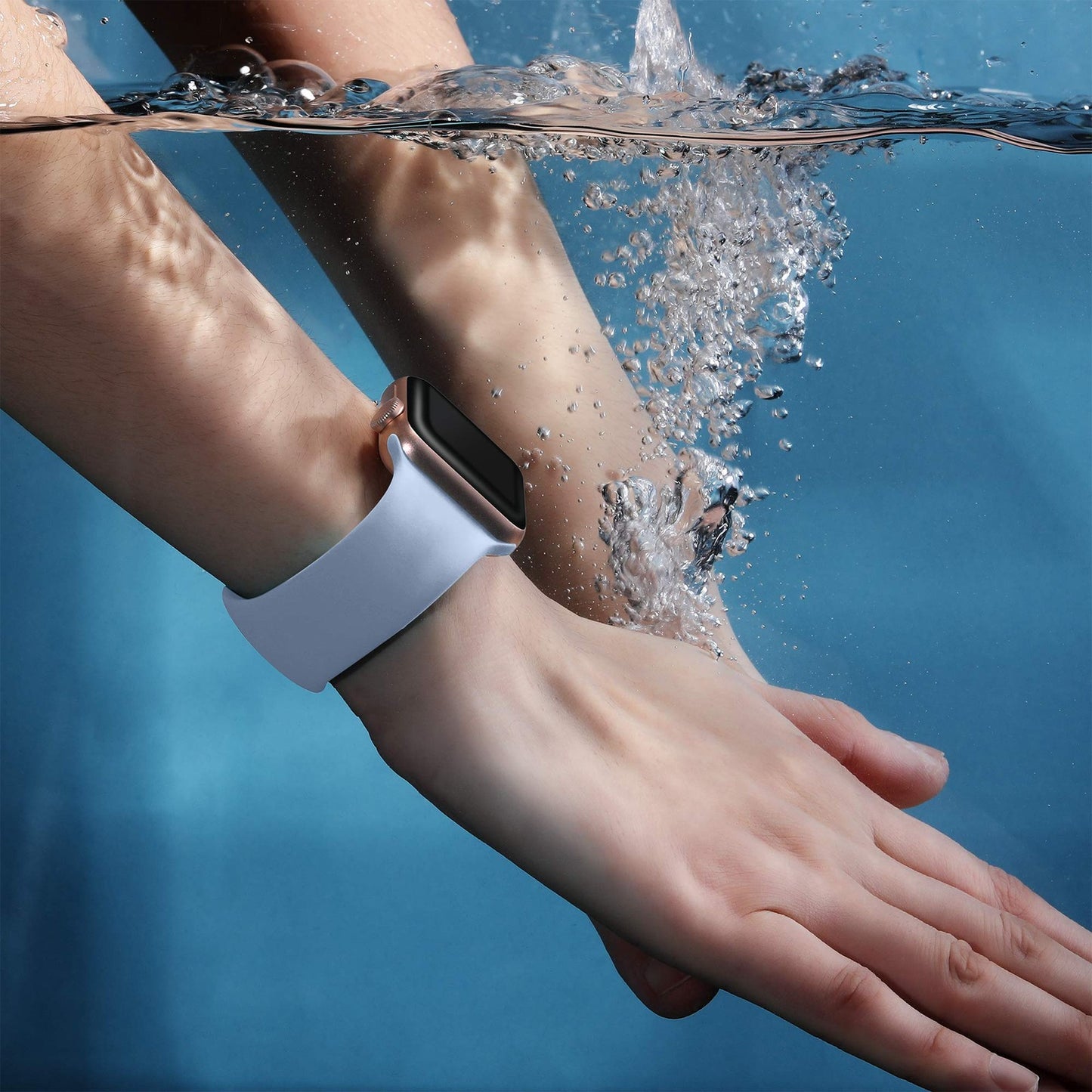 Silicone Strap Compatible with Apple Watch 40mm 38mm 41mm 42mm Replacement Strap