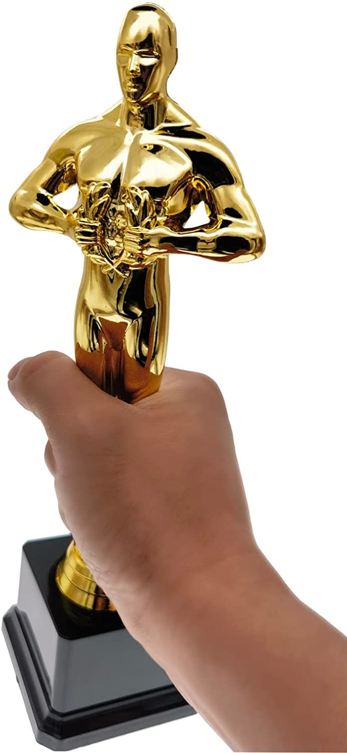 Gold Award Trophy,Men's Award Trophy 10 Inch Osicar Style Trophy Statues Plastic