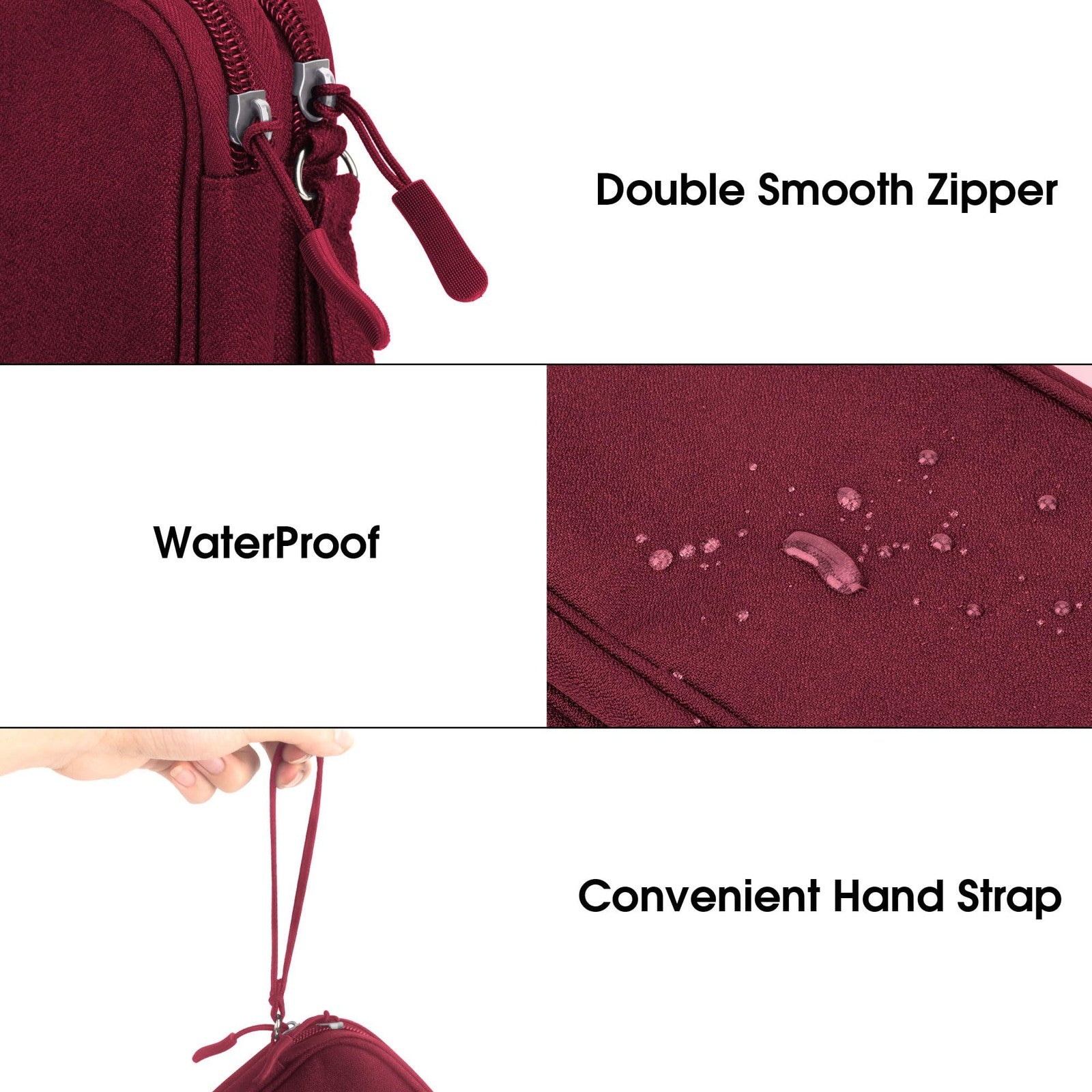 Electronic Accessories Organiser Travel Cable Bag – Wine Red