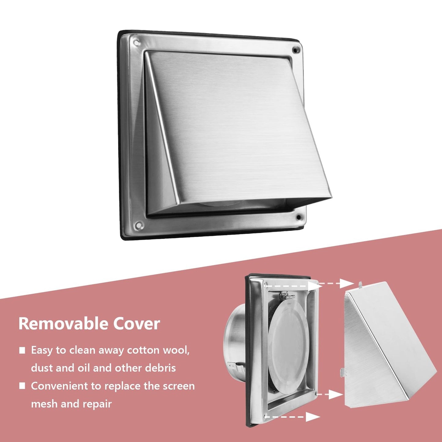 WeCooper 125mm External Wall Louvre Grille for Extractor Fan