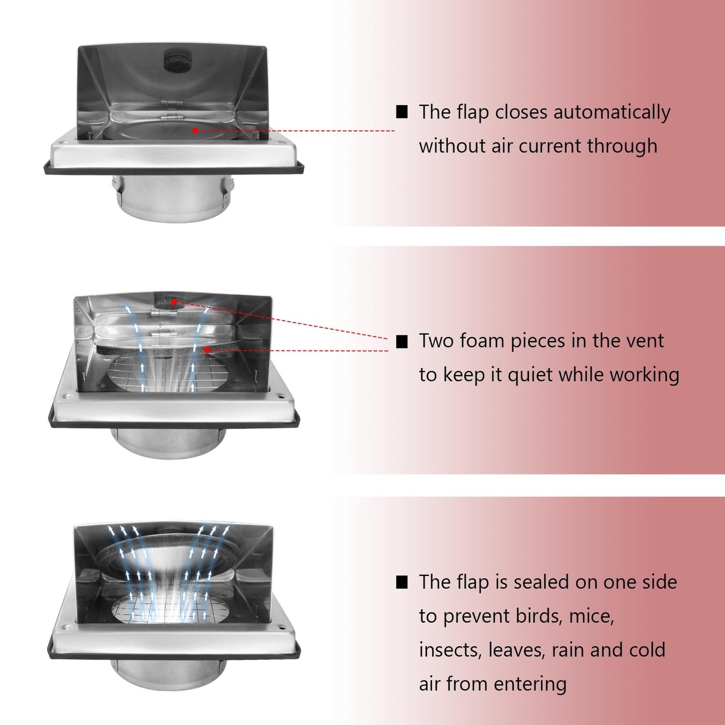 WeCooper 125mm External Wall Louvre Grille for Extractor Fan