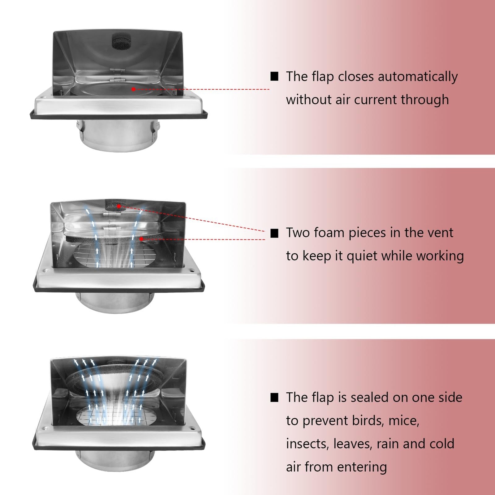 WeCooper 125mm External Wall Louvre Grille for Extractor Fan