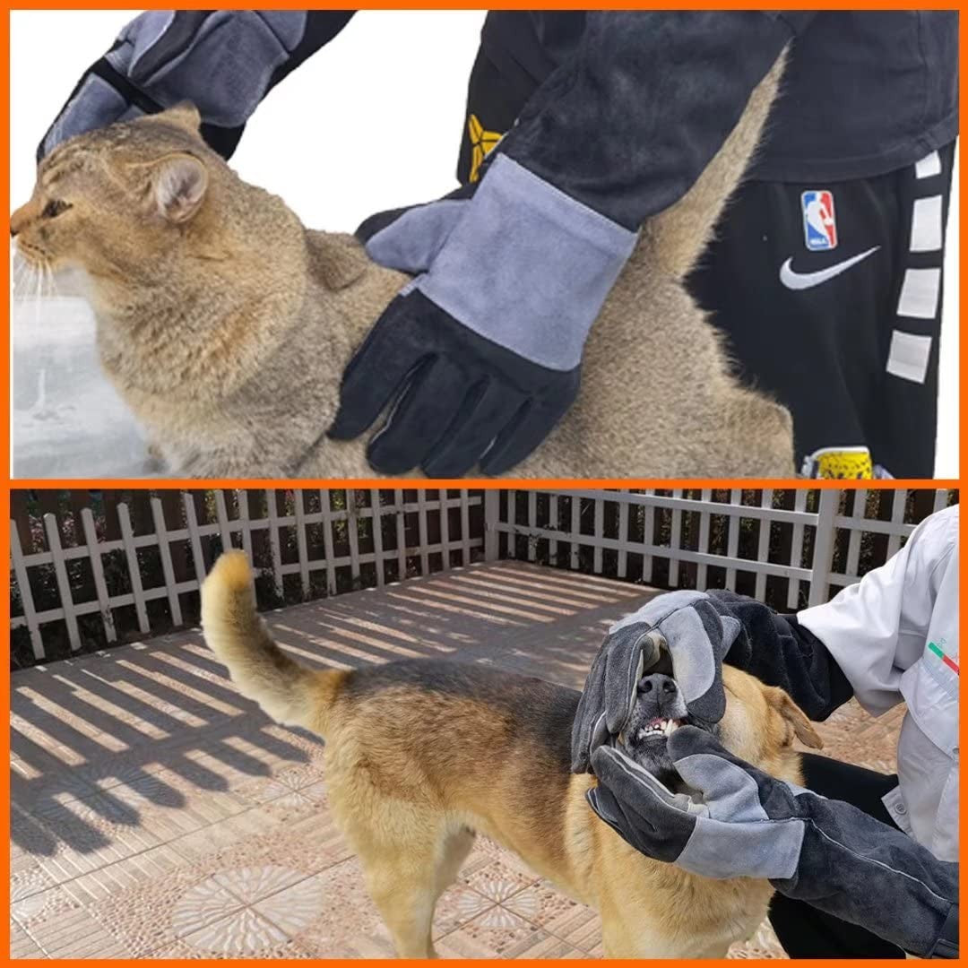 23.6 Inches Leather Animal Handling Gloves Multipurpose Pet for Grabbing Reptile