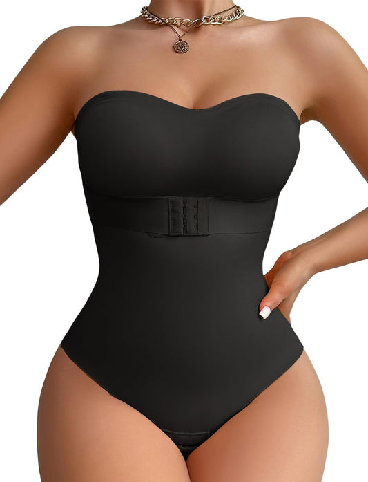 Women’s Strapless Shapewear Bodysuit Tummy Control Seamless – Black M