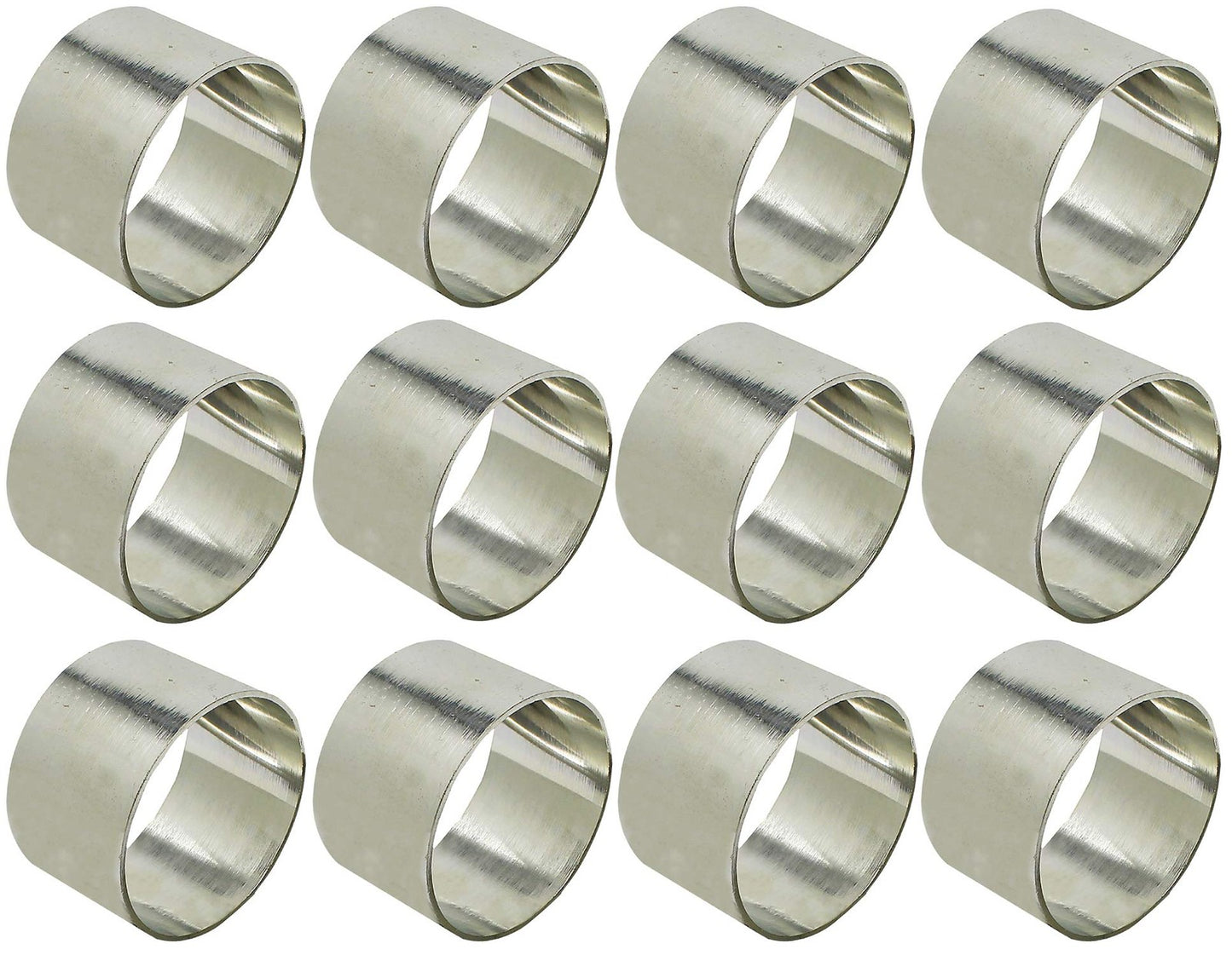 SKAVIJ Handmade Twisted Pipe Napkin Rings Holders Decor (Silver 12pcs)