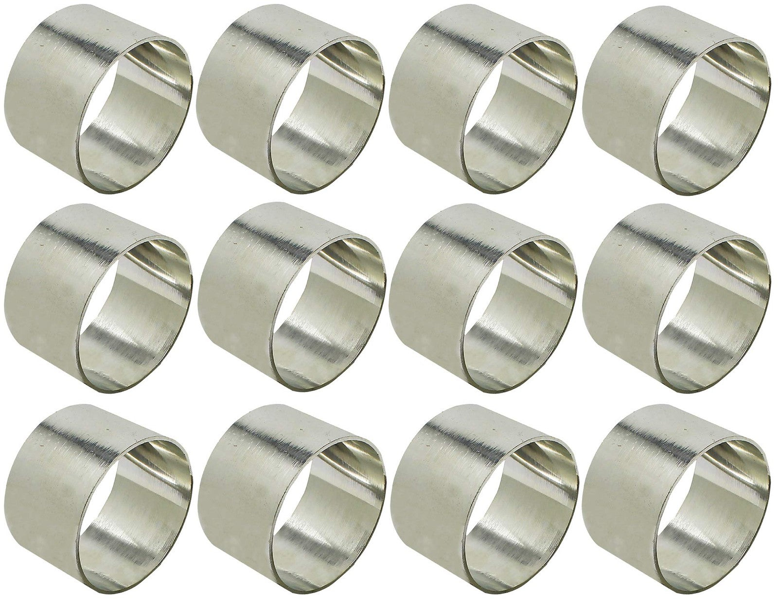 SKAVIJ Handmade Twisted Pipe Napkin Rings Holders Decor (Silver 12pcs)