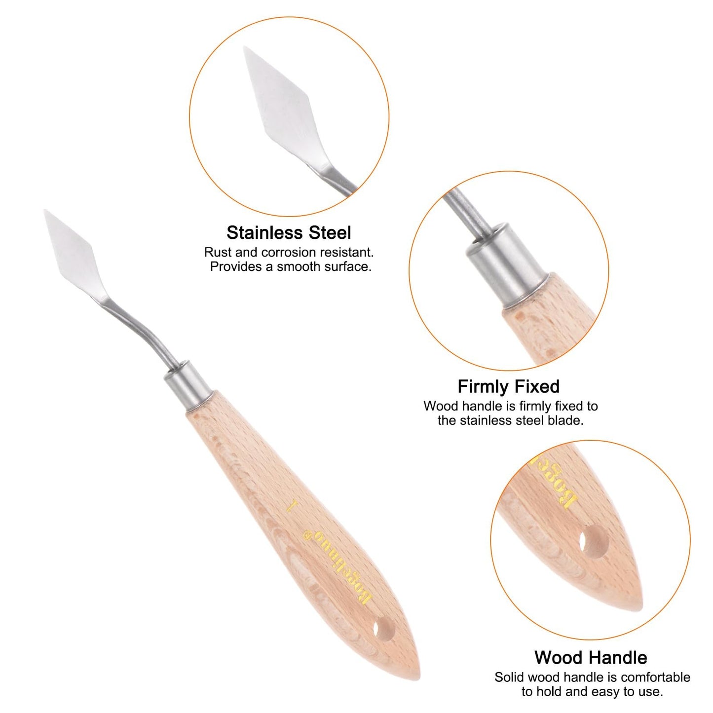 Painting Palette Knives 2pcs Stainless Steel Spatula for Oil Acrylic Paint