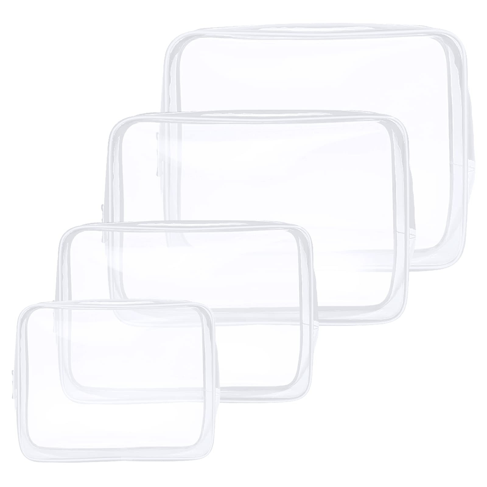Aucuu Clear Toiletries Bag, 4 Pack PVC Waterproof Toiletries