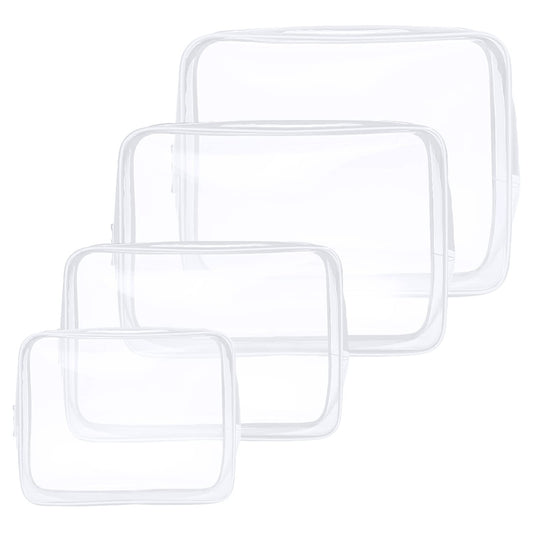 Aucuu Clear Toiletries Bag, 4 Pack PVC Waterproof Toiletries