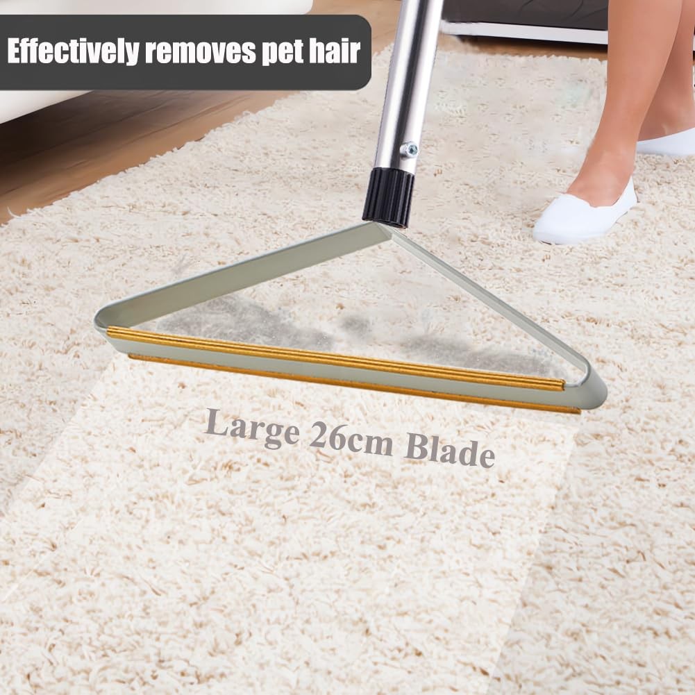Carpet Rake for Pet Hair Removal with 60″ Long Handle, 1 Mini Carpet Scraper
