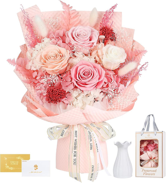 Real Roses Bouquet Forever Flowers Eternal Preserved Gifts for Woman