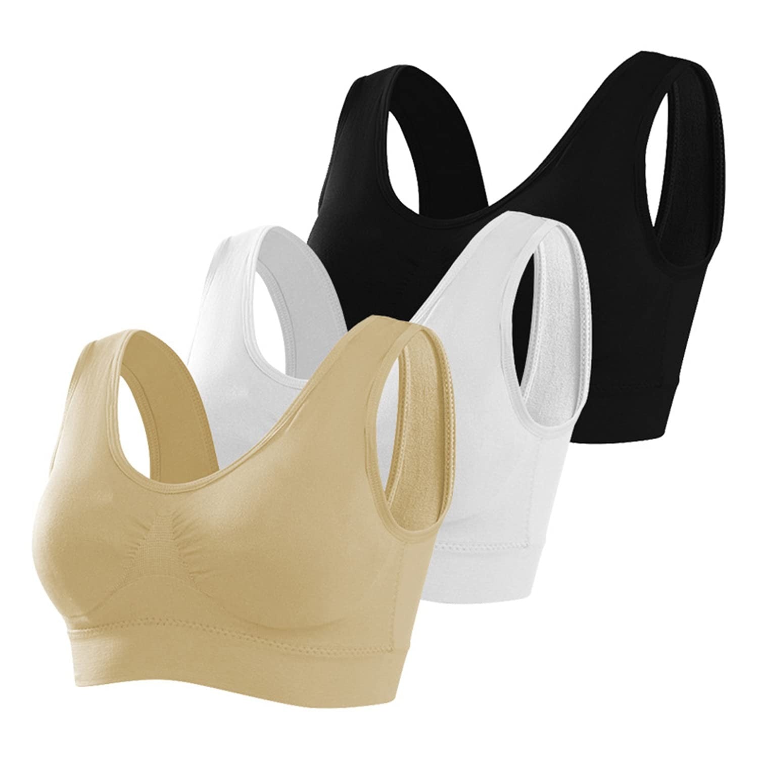Memoryee Sports Bras Women 3 Pack Set Plus Size for Large Breasts Non Wired