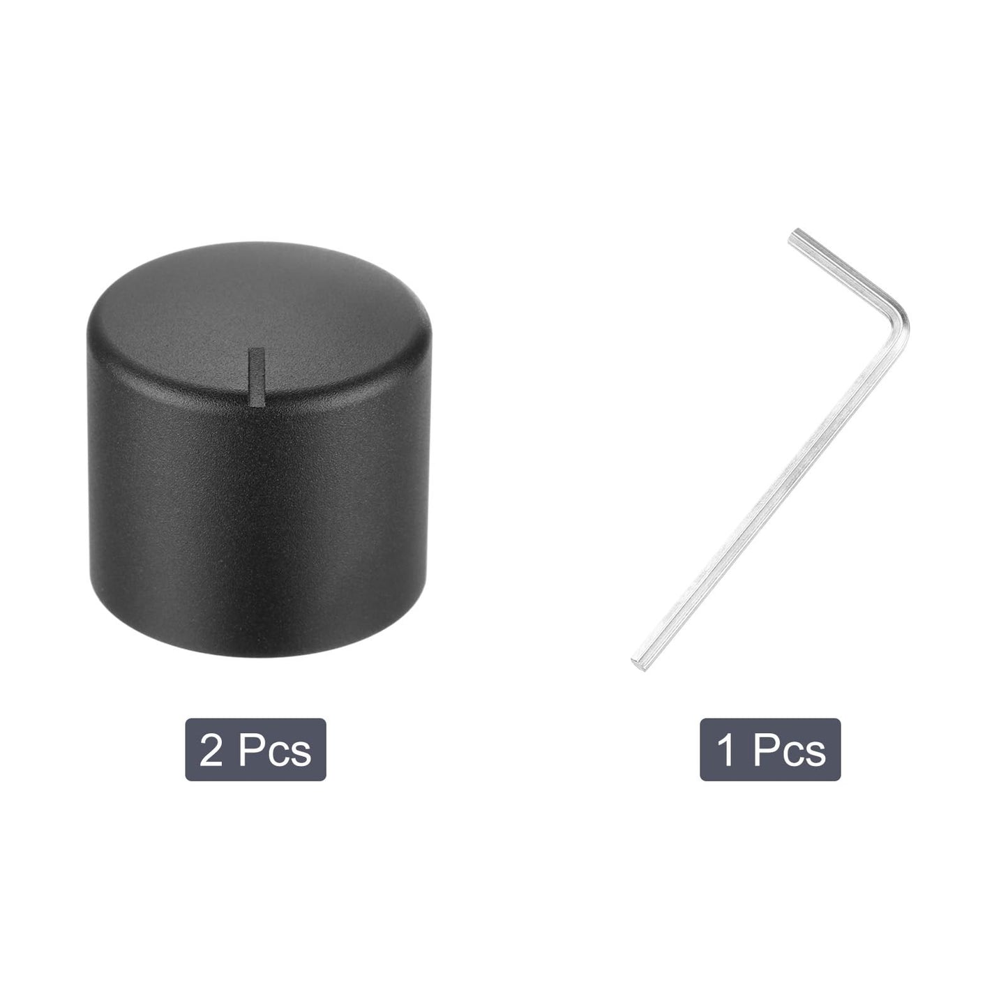Guitar Knobs Metal Volume Tone Control Dome 6mm x 25mm – Black