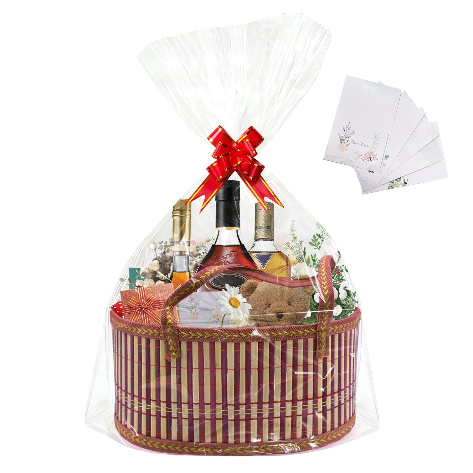 Woven Bamboo Gift Hamper Basket with Handles