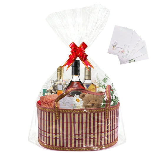 Woven Bamboo Gift Hamper Basket with Handles