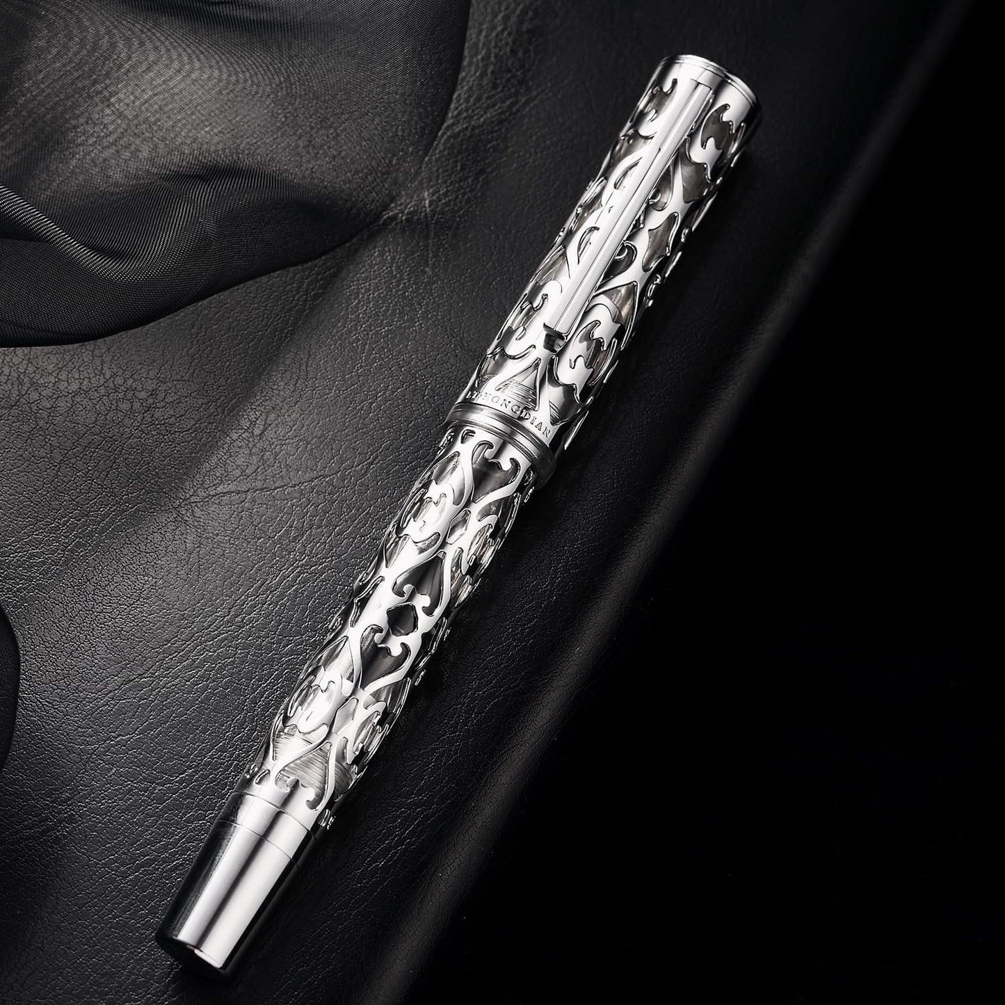 Hongdian D1 Piston Fountain Pen Extra Fine Nib, Hollow Skeleton & Resin Pen