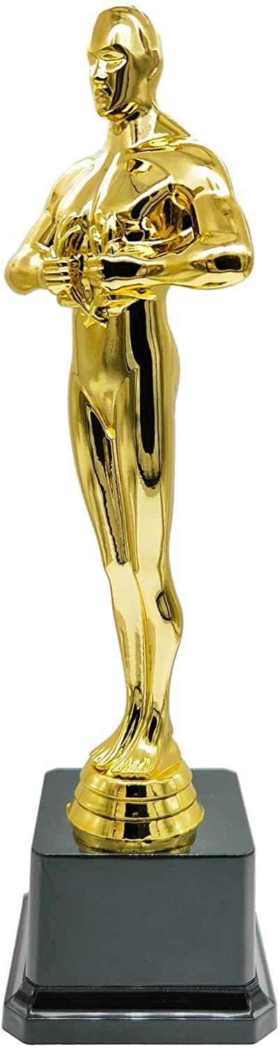Gold Award Trophy,Men's Award Trophy 10 Inch Osicar Style Trophy Statues Plastic