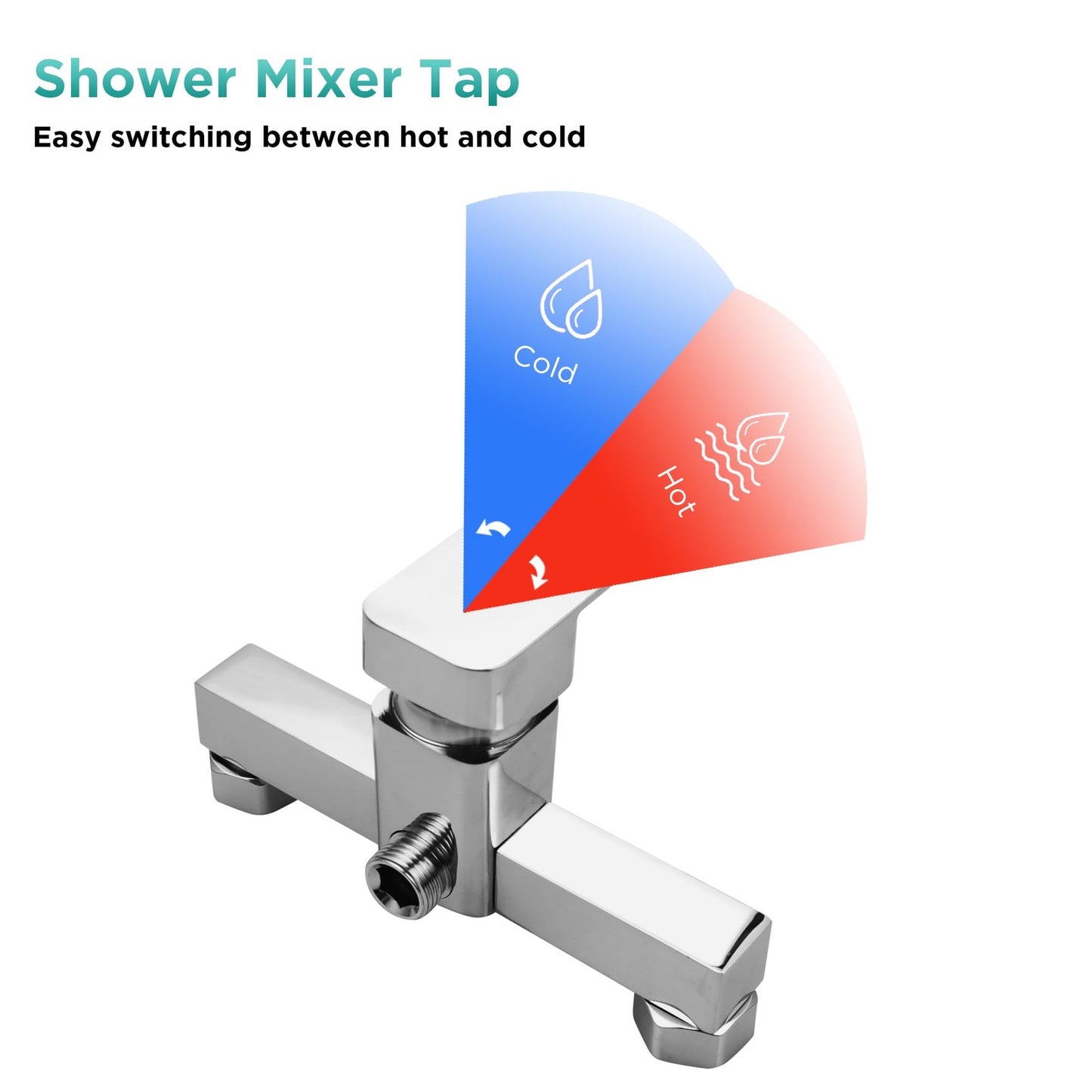 Wall-Mounted Shower Mixer Tap Set Chrome 3-Spray Head 1.5m Hose – G1/2"