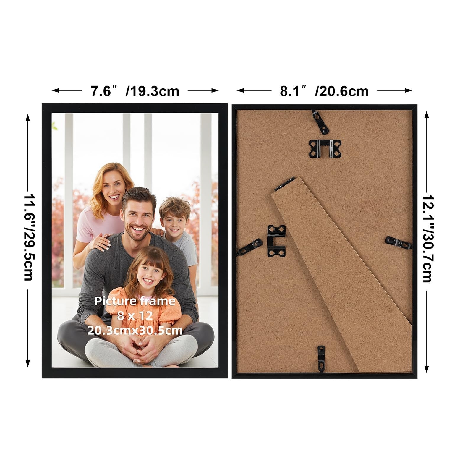 Photo Frame Pack of 3 8x12in Black – Wall or Tabletop