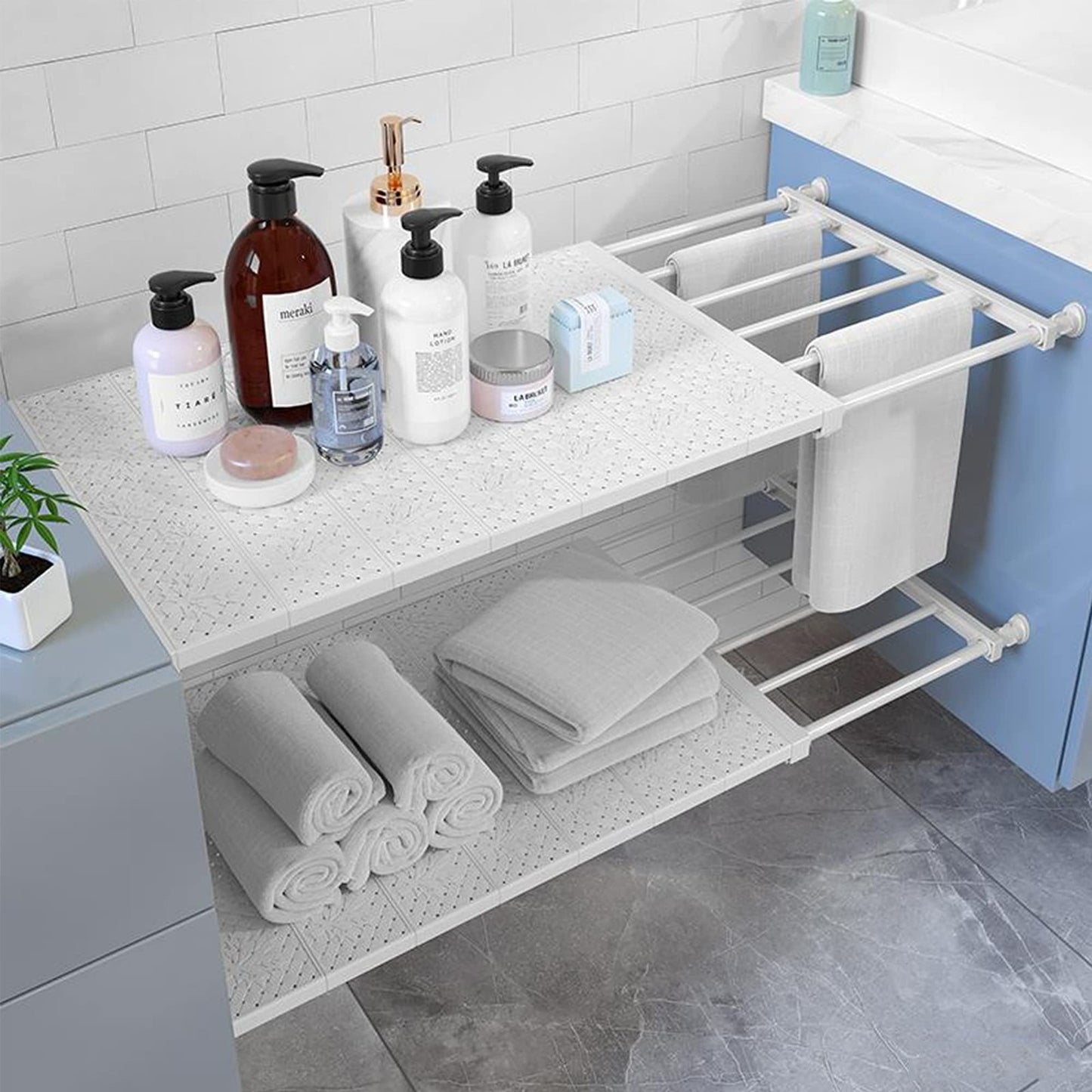 Adjustable Closet Shelf Storage Rack – White 24-60cm