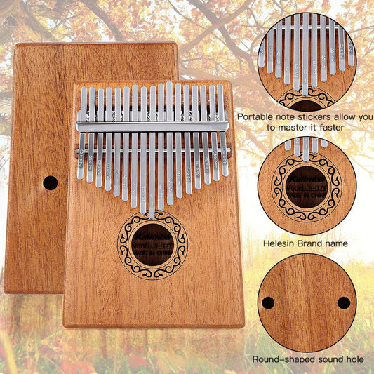 Dripex Kalimba 17 Keys Thumb Piano with Study Instruction and Tune Hammer