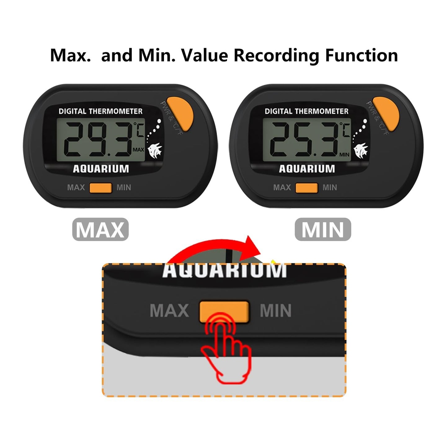 Aquarium Thermometer Digital,Fish Tank Thermometer Tropical with Max/Min