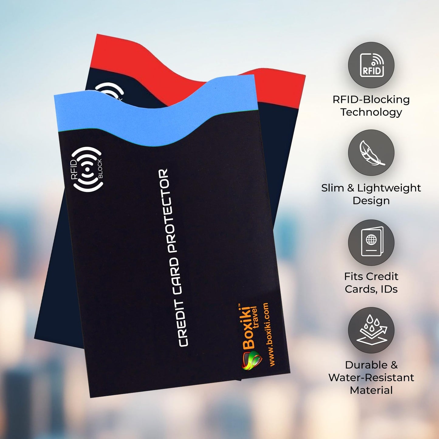 Travel RFID Blocking Card Sleeves Set Identity Theft Protection
