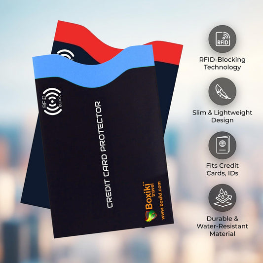 Travel RFID Blocking Card Sleeves Set Identity Theft Protection