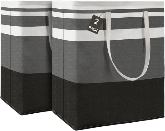 120L 2-Pack Freestanding Laundry Basket with Extended Handle, Collapsible Large