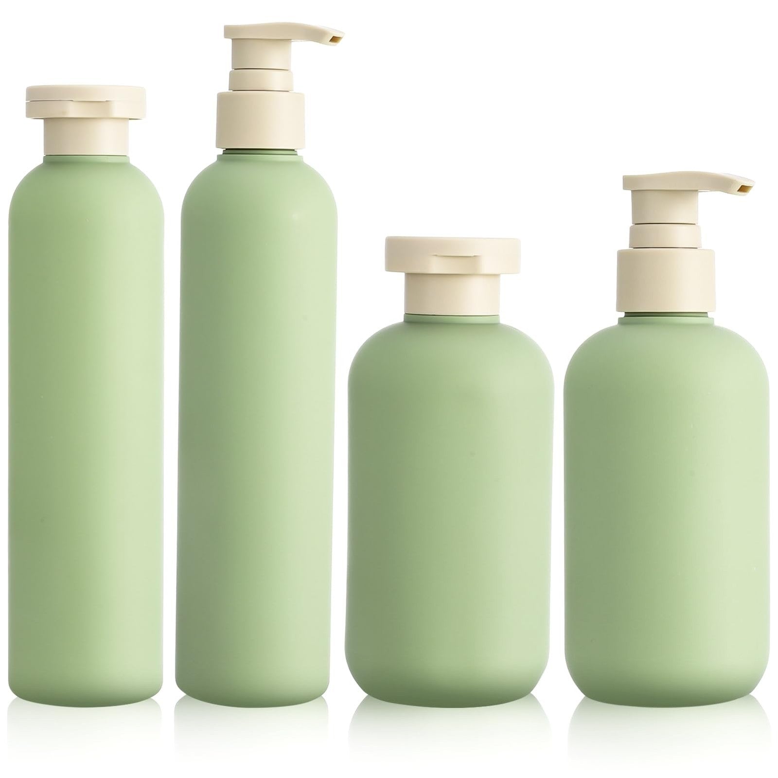 4Pack Squeeze Bottle with Flip Cap, Pump, Travel Dispense bottles for Toiletries