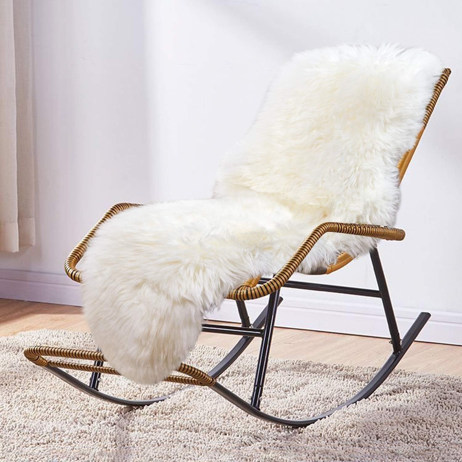 Genuine Sheepskin Rug Large (180x55cm, Ivory) MYLUNE HOME  Area Rugs
