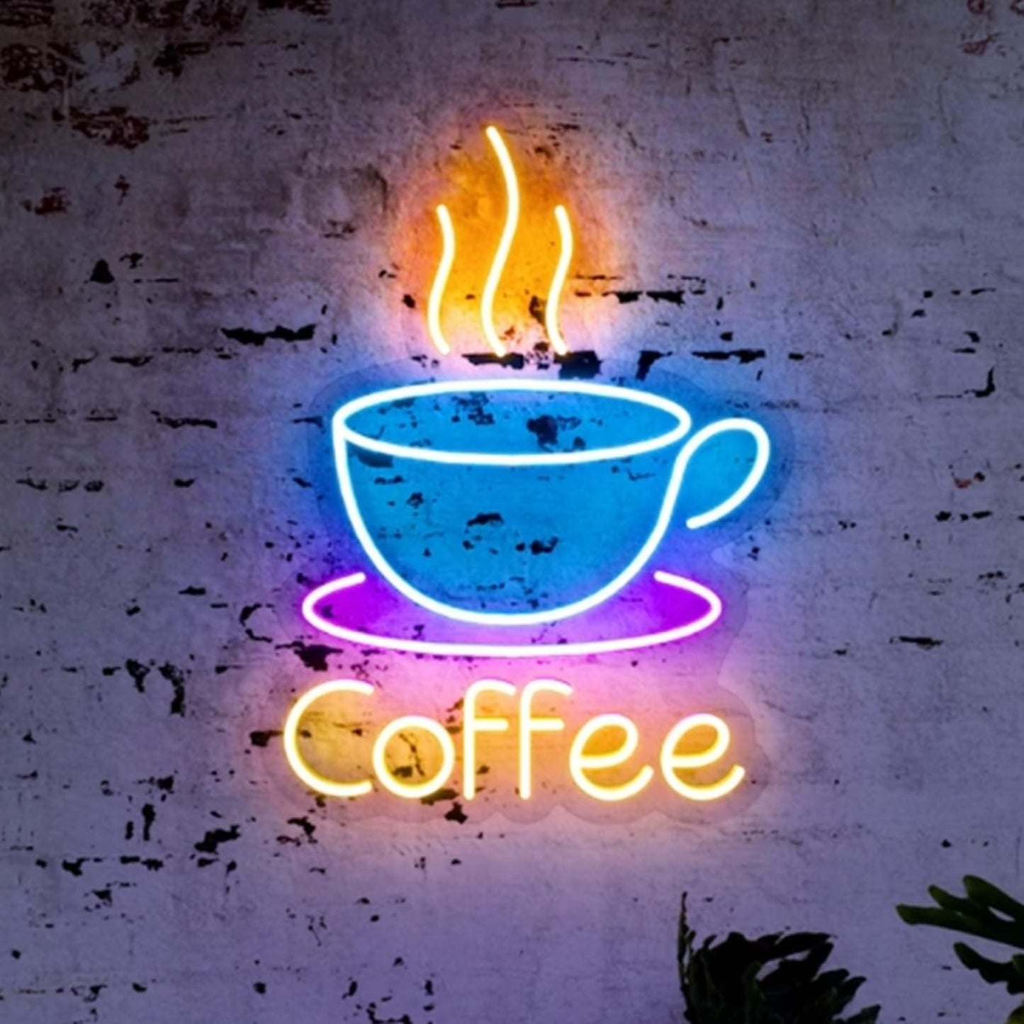 LED Coffee Cup Neon Sign 5V USB Powered Acrylic Neon Lights Dimmable Switch