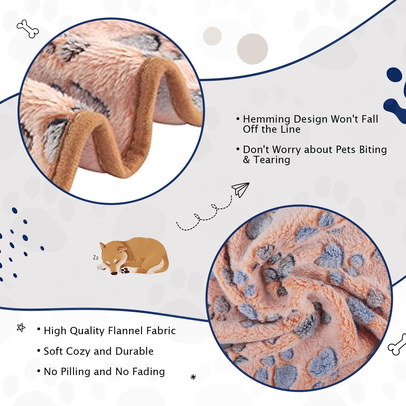 PET SPPTIES 5 pcs Pet Blankets for Small Medium Cats and Dogs, Fluffy Soft