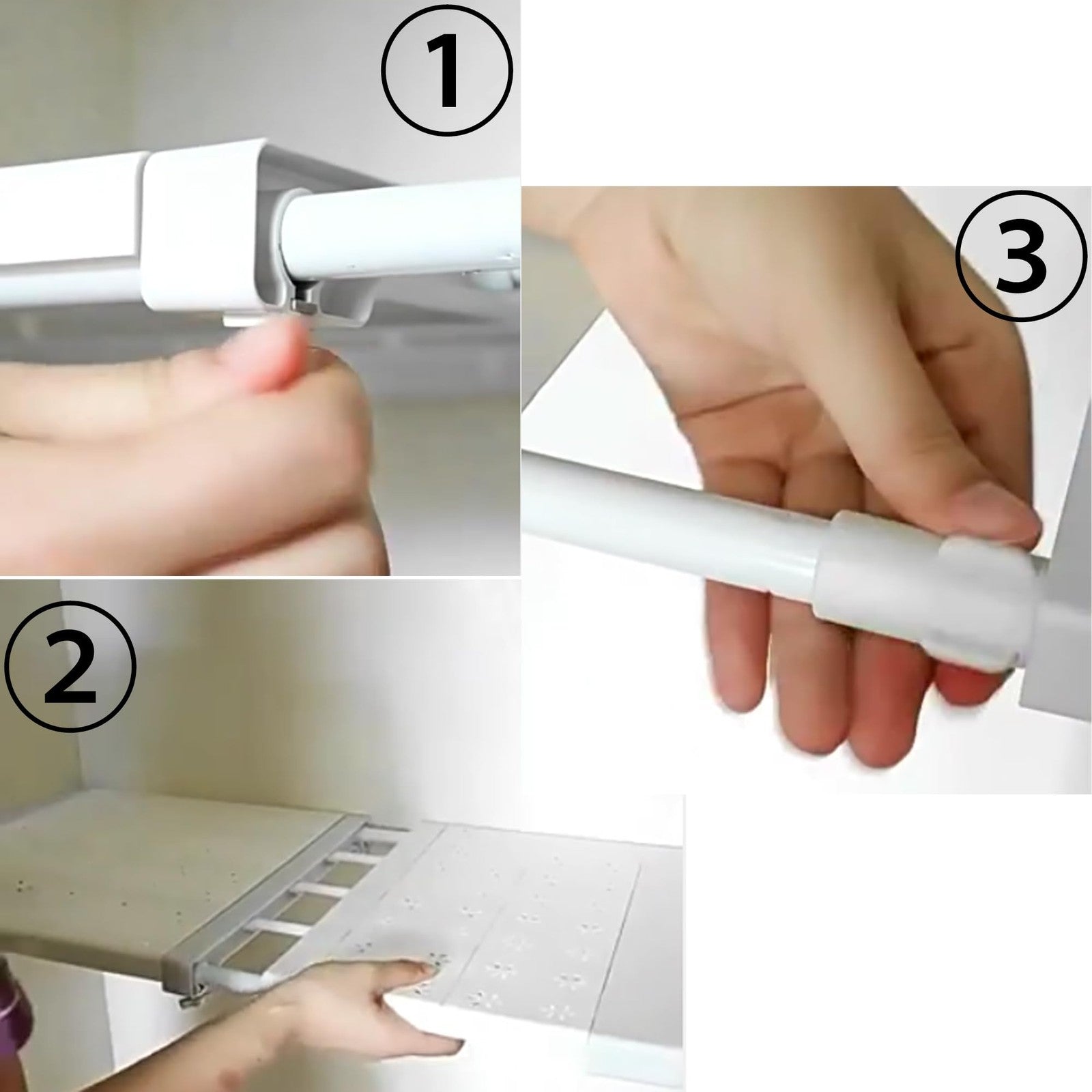 Adjustable Closet Shelf Storage Rack – White 24-60cm