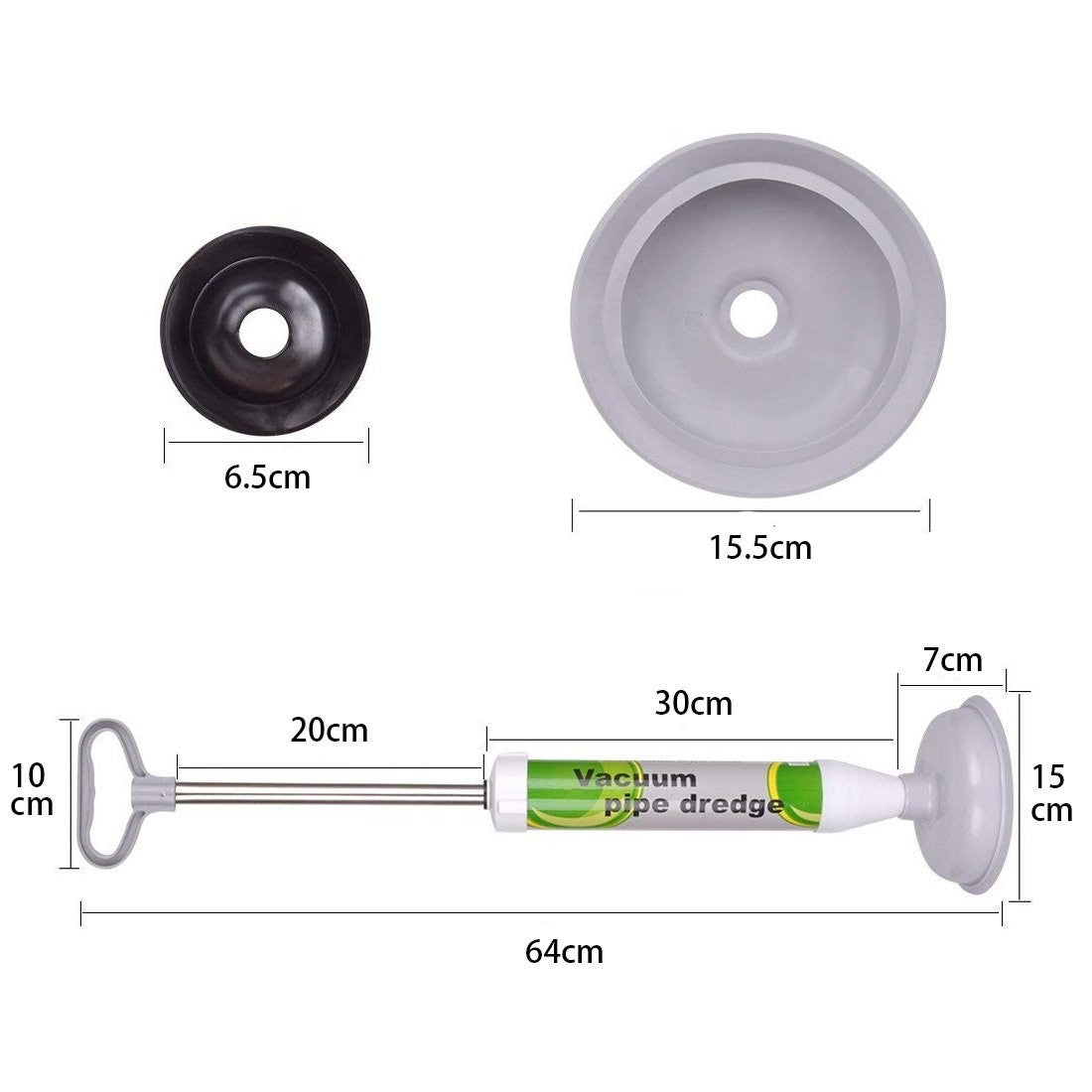 Skoye Toilet Plunger, Powerful High Pressure Suitable Sure Holder Drain Plunger
