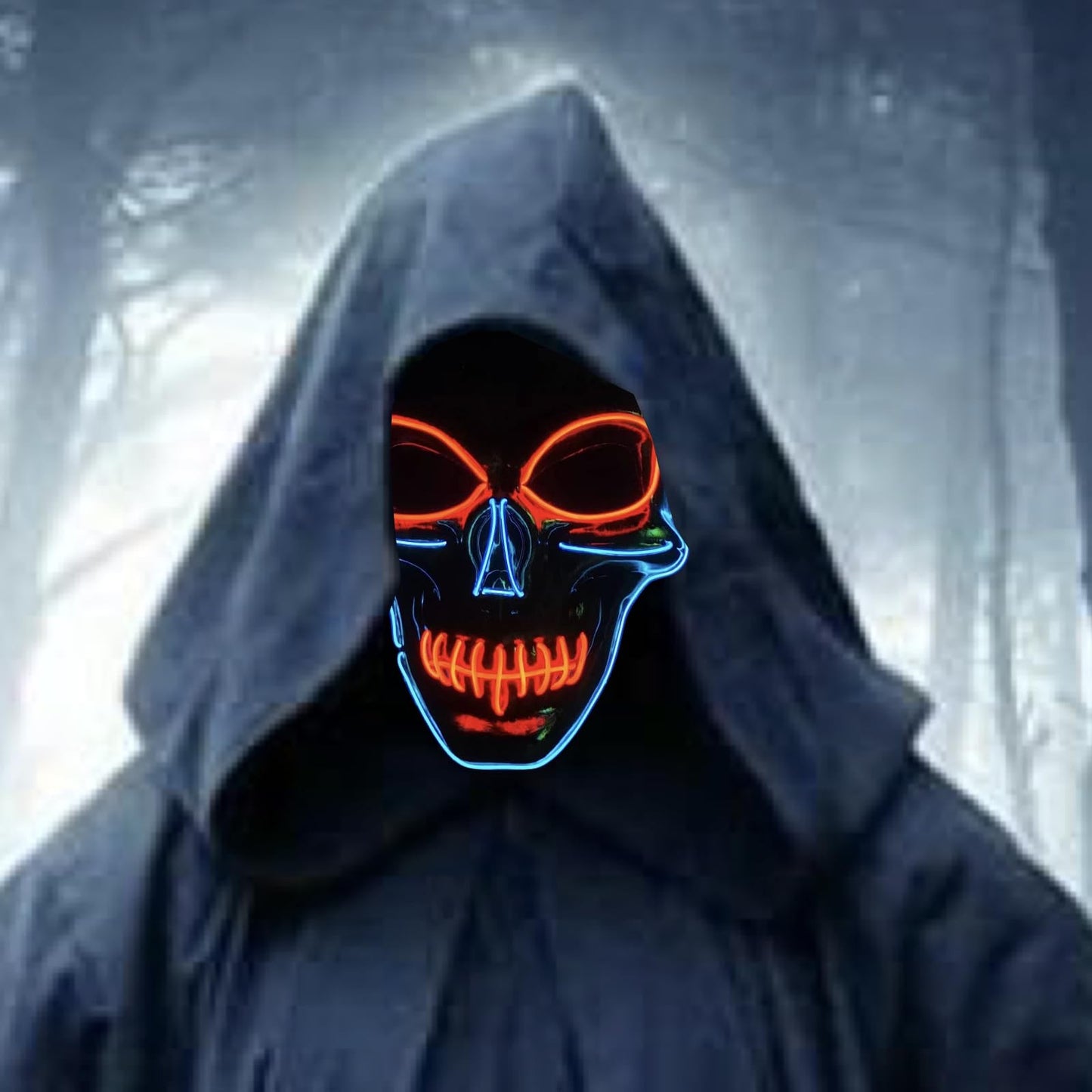 LED Skull Mask for Halloween Costume Party – Spooky Glowing