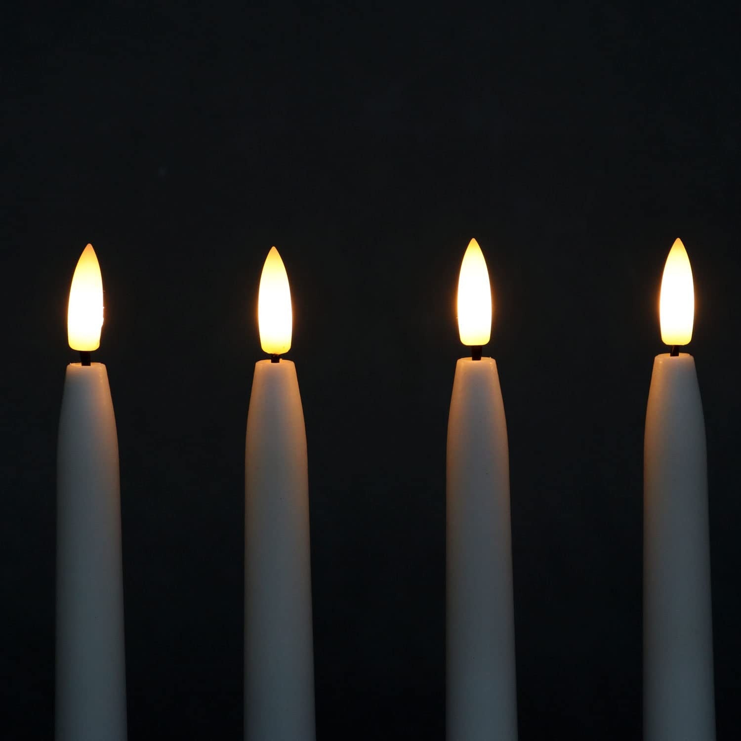 Fanna Flameless Taper Candles with Timer, Battery Operated Real Wax Finished