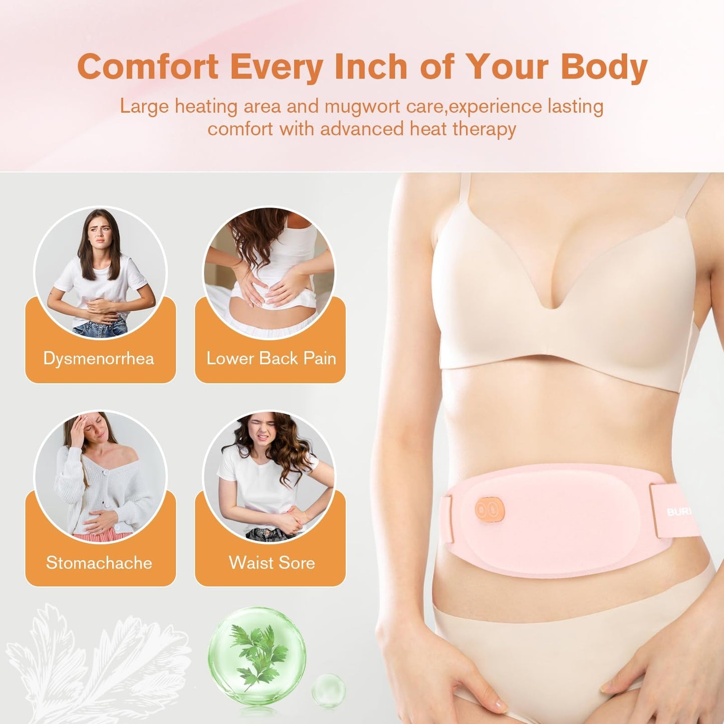 Rechargeable Menstrual Heating Pad Portable Pain Relief Heat Belt Cordless Elec