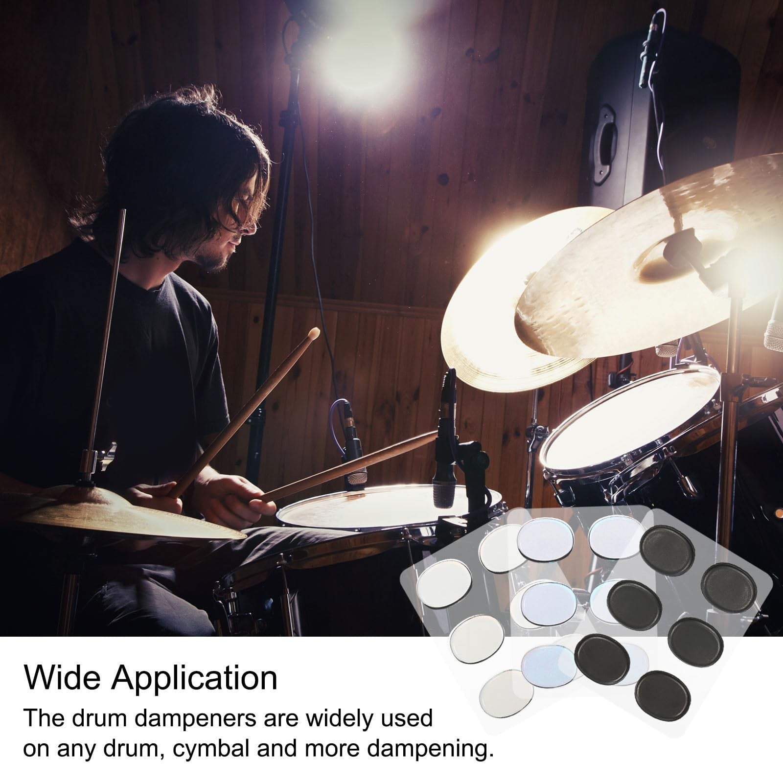 30 Pcs Drum Dampeners Gel Pads for Tone Control – Brown 33x26x3mm