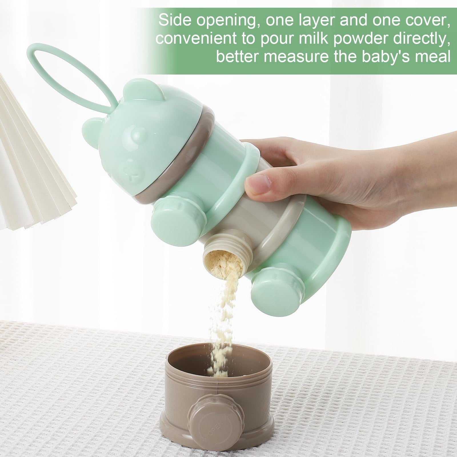Portable Baby Milk Powder Dispenser with 4 Layers Twist-Lock Compartments 270ml