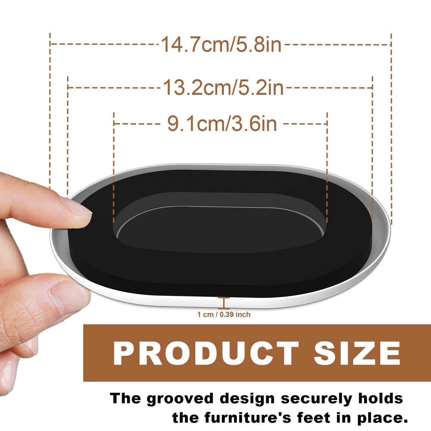 4Pcs Reusable Furniture Sliders for Carpet, NIUXX – Oval Shape