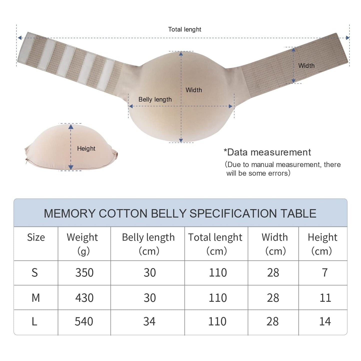 Fake Pregnant Belly Lightweight Memory Sponge Tummy Bump Movie Props Belly Cospl