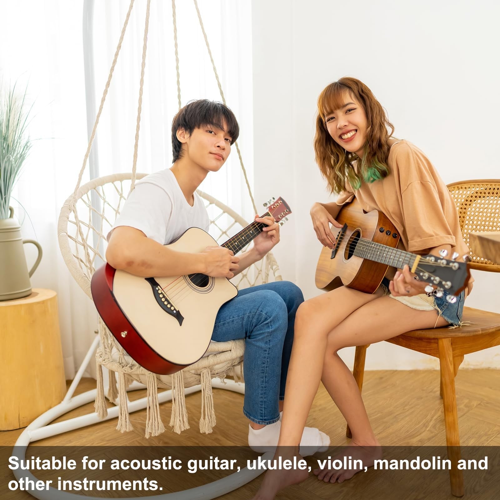 Clip-On Guitar Pickup Microphone for Acoustic Guitar, Ukulele, Violin – Black