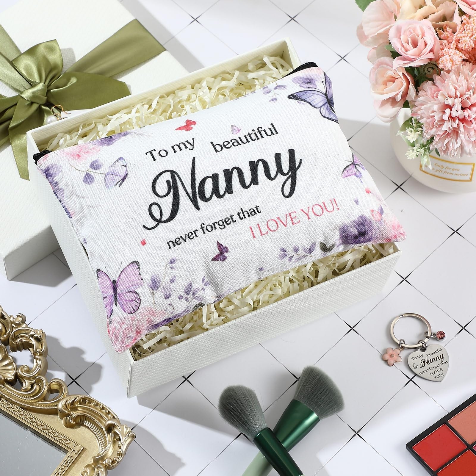 Nanny Gifts Makeup Bag Keychain Set – Thoughtful