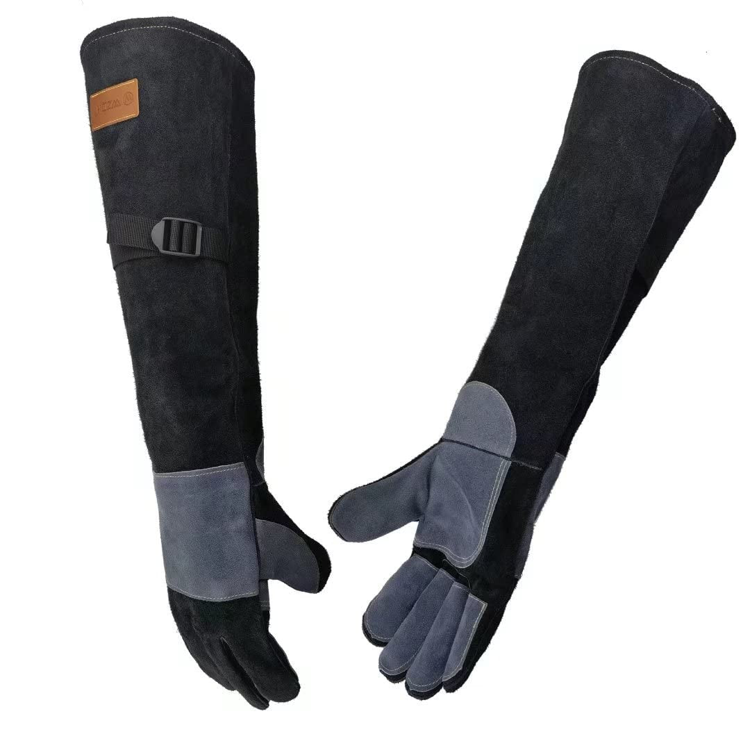 23.6 Inches Leather Animal Handling Gloves Multipurpose Pet for Grabbing Reptile