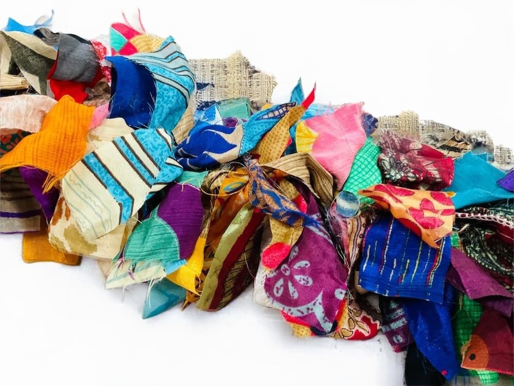EcoFriendly Tinsel Garland Christmas Tree Decoration Made  Recycled Sari Fabric