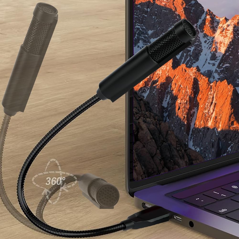 USB Microphone 360° Omnidirectional for Online Meetings – Metal