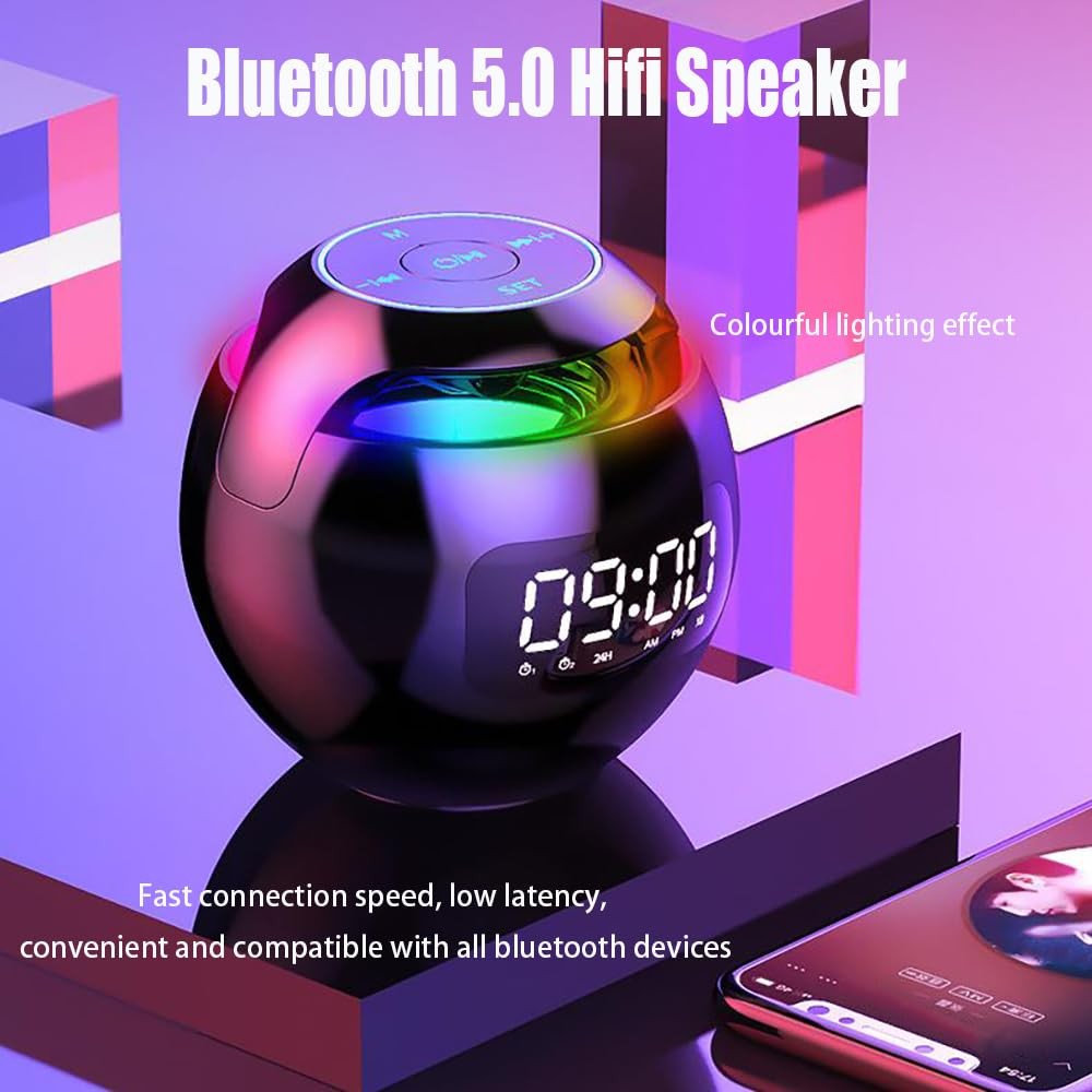 Aiworth Wireless Bluetooth Speaker Alarm Clock - 2-in-1 Digital