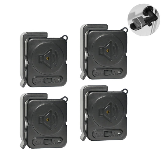 Door Knob Alarm 4 Pack 120dB Vibration Sensor Alert – Black