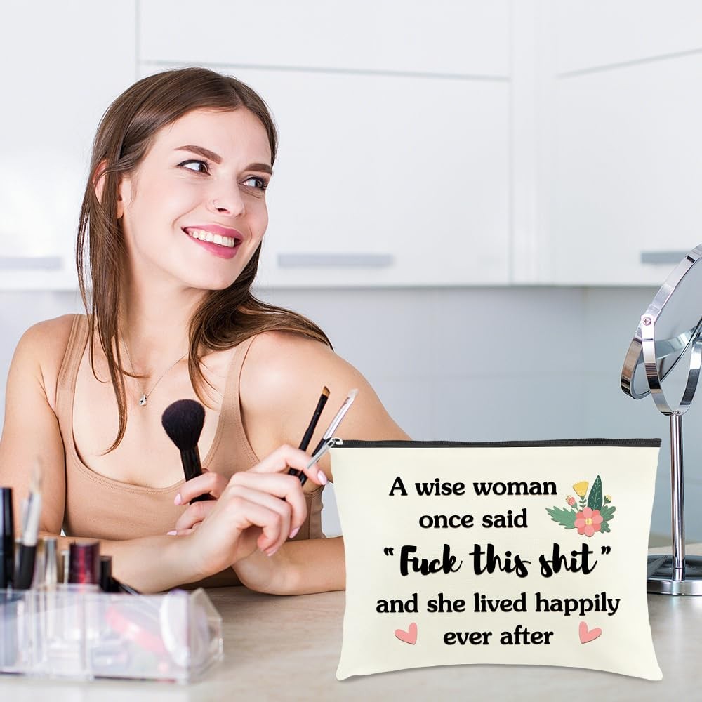 Unique Makeup Bag Gift for Women with Travel Cosmetic Pouch
